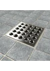 E4404 Square Shower Drain Grate, Brushed Nickel
