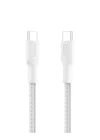 Eco Örgülü USB-C - USB-C Kablosu, 1 m, 240 W, Yumuşak, Esnek Hızlı Şarj Kablosu, iPhone 16, Galaxy S25, Pixel 9, MacBook, iPad Pro ve Daha Fazlası için Tip-C Şarj Kablosu - Beyaz (USB 2.0)