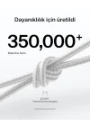 Eco Örgülü USB-C - USB-C Kablosu, 1 m, 240 W, Yumuşak, Esnek Hızlı Şarj Kablosu, iPhone 16, Galaxy S25, Pixel 9, MacBook, iPad Pro ve Daha Fazlası için Tip-C Şarj Kablosu - Beyaz (USB 2.0)