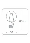 Ecolite 6,5W LED Filament Ampul E27 | 60W Eşdeğer | 2700K Sarı Işık | 810 Lümen | 2’li Paket | Enerji Sınıfı E