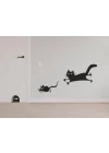 Eğlenceli Kedi ve Fare Duvar Dekorasyonu