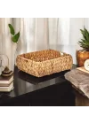 El Yapımı Hasır Bombeli Dekoratif Sepet, Hasır Bombeli Dekoratif Tepsi 3 Model Seçenekli (37 * 30 * 12cm) (MODEL - 3)