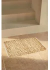 El Yapımı Örgü Jüt Hasır Lüx Kapı Önü Paspası, (65 x 45 cm)