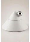 Elite Deco Beyaz Kapaklı Dekoratif Obje 19 cm – Modern Masa Üstü Dekoru