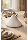 Elite Deco Beyaz Kapaklı Dekoratif Obje 19 cm – Modern Masa Üstü Dekoru