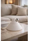 Elite Deco Beyaz Kapaklı Dekoratif Obje 19 cm – Modern Masa Üstü Dekoru