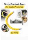 Esnek Tornavida Ucu Seti 14 Parça Dar Alanlar İçin Akrobat Tornavida Aparatı, Manyetik Tornavida Uzatma Ucu, Torx Allen PH Bits ile Profesyonel Tamir ve Montaj Seti