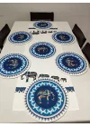 Etnik Fil Desenli Runner, 6lı Supla Set