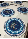 Etnik Fil Desenli Runner, 6lı Supla Set