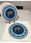 Etnik Fil Desenli Runner, 6lı Supla Set