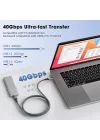 FAST USB 4.0 40Gbps, 240W, 8K60Hz USB4.0 USB-C Kablosu 1 Metre Gri KLV-01