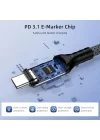FAST USB 4.0 40Gbps, 240W, 8K60Hz USB4.0 USB-C Kablosu 1 Metre Gri KLV-01