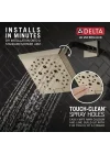 Faucet 5-Spray H2Okinetic Raincan Duş Başlığı, Parlak Nikel Duş Başlığı, Kare Duş Başlığı, Duş Başlığı, Su Tasarruflu Duş Başlığı, Lumicoat Parlak Nikel 52664-PN-PR