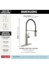 Faucet Antoni Pull Down Püskürtücülü Mutfak Bataryası, Ticari Mutfak Lavabo Bataryası, Mutfak Lavabo Muslukları, Manyetik Yerleştirme Püskürtme Kafası, SpotShield Paslanmaz 18803-SP-DST
