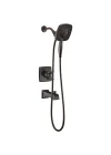 Faucet Ashlyn 17 Serisi Çift İşlevli Küvet ve Duş Seti 2 Püskürtmeli Dokunmatik Temiz In2ition 2si 1 Arada Elde Tutulan Hortumlu Duş Başlığı, Venedik Bronz T17464-RB-I (Vana Dahil Değildir)