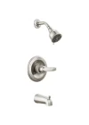 Faucet Foundations Fırçalanmış Nikel Duş Bataryası Seti, 2 Püskürtmeli Fırçalanmış Nikel Duş Başlığı, Küvet ve Duş Trim Kiti, Duş Bataryası Setleri Komple, Paslanmaz BT13410-SS (Vana Dahil Değildir)