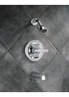 Faucet Foundations Krom Duş Bataryası Seti, 2 Püskürtmeli Krom Duş Başlığı, Küvet ve Duş Trim Seti, Duş Bataryası Setleri Komple, Krom BT13410 (Vana Dahil Değildir)