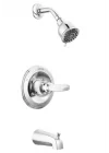 Faucet Foundations Krom Duş Bataryası Seti, 2 Püskürtmeli Krom Duş Başlığı, Küvet ve Duş Trim Seti, Duş Bataryası Setleri Komple, Krom BT13410 (Vana Dahil Değildir)