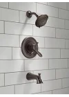 Faucet Lahara 17 serisi çift fonksiyonlu küvet ve duş donanım seti, 5 kademeli touch-clean duş başlığı ile birlikte, paslanmaz çelik T17438-SS (vana dahil değildir)