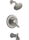 Faucet Lahara 17 serisi çift fonksiyonlu küvet ve duş donanım seti, 5 kademeli touch-clean duş başlığı ile birlikte, paslanmaz çelik T17438-SS (vana dahil değildir)