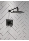 Faucet Pivotal TempAssure Mat Siyah Duş Bataryası Mat Siyah Yağmur Duş Başlığı, Yağmur Duş Başlığı, Mat Siyah Duş Sistemi, Mat Siyah T17T299-BL