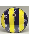 Fenerbahçe Lisanslı Duvar Saati Çizgili Yuvarlak 30 cm