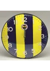 Fenerbahçe Lisanslı Duvar Saati Çizgili Yuvarlak 30 cm