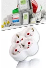 Fetih 101-04 4 Lü Topraklı Golyat Grup Fiş-Priz (Papatya Model) 1410