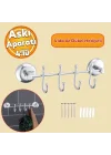 FEYZAYAPI Metal 4lü Banyo Lavabo Vidalı Askılık Sağlam Aparat Krom Askılık Elbise Havlu Asma Askı