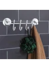 FEYZAYAPI Metal 4lü Banyo Lavabo Vidalı Askılık Sağlam Aparat Krom Askılık Elbise Havlu Asma Askı
