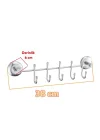 FEYZAYAPI Vidalı Askılık 5li Metal Banyo Lavabo Sağlam Aparat Krom Askılık Elbise Havlu Asma Askı