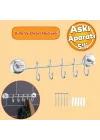 FEYZAYAPI Vidalı Askılık 5li Metal Banyo Lavabo Sağlam Aparat Krom Askılık Elbise Havlu Asma Askı