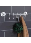 FEYZAYAPI Vidalı Askılık 5li Metal Banyo Lavabo Sağlam Aparat Krom Askılık Elbise Havlu Asma Askı