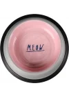 Fl Nell Boyalı Çelik Mama Kabı, Antıslıp, Gri-Pembe, 450Ml