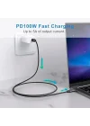 Force 100W Type-C to Type-C USB 3.1 Gen2 10 Gbps 4k@60hz Hızlı Şarj Data ve Görüntü Aktarım Kablosu Örgülü GN (50 cm)