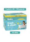 Fresh&Clean Bebek Islak Havlu 9 Paket 720 Yaprak