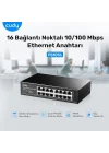 FS1016 16Port 10/100Mbps 1,6 Gb/sn Metal Kasa Rackmount Masaüstü Switch