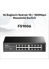 FS1016 16Port 10/100Mbps 1,6 Gb/sn Metal Kasa Rackmount Masaüstü Switch