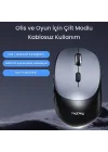 G880 Dual-Mode Bluetooth 5.3 ve 2.4GHz 3600DPI Optik Kablosuz Mouse Gri