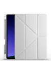 Galaxy ile uyumlu Tab S10 FE Kılıf Tri Folding Kalem Bölmeli Standlı Kılıf Gri