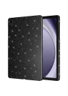 Galaxy ile uyumlu Tab S10 FE Simli Parlak Görünümlü Tablet Koton Kılıf Siyah