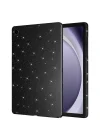 Galaxy ile uyumlu Tab S10 FE Simli Parlak Görünümlü Tablet Koton Kılıf Siyah