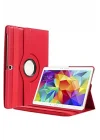 Galaxy Tab ile Uyumlu S3 9.7 T820 Standlı Kapaklı Dönebilen Tablet Kılıfı Kırmızı
