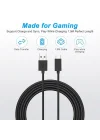Gaming USB-C Kablo - Siyah 1.5 Metre | Xbox, PS5 Gamepad ve Akıllı Telefonlar için USB Type-C Bağlantı ve Hızlı Şarj Kablosu