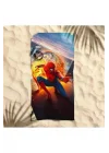 GİFT DUVET COVER uçan adam baskılı piaj havlusu Kırmızı Tek Ebat
