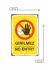 Girilmez No Entry Retro Vintage Ahşap Mdf Tablo