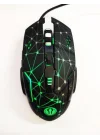 GMX7 RGB Gaming Mouse, 7 Tuşlu, Kablolu USB, Gökkuşağı LED Aydınlatmalı, Optik Oyuncu Mouse, Stalker Warrior Siyah