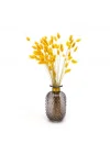 Gold Boyunlu Antrasit Cam Vazo (15 cm)