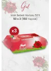 Gül Kokulu Islak Bebek Havlusu 50 x 3 Adet (150 Yaprak)