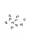 Gümüş Kaplama Oval Kalp (10 Adet) 7 Mm